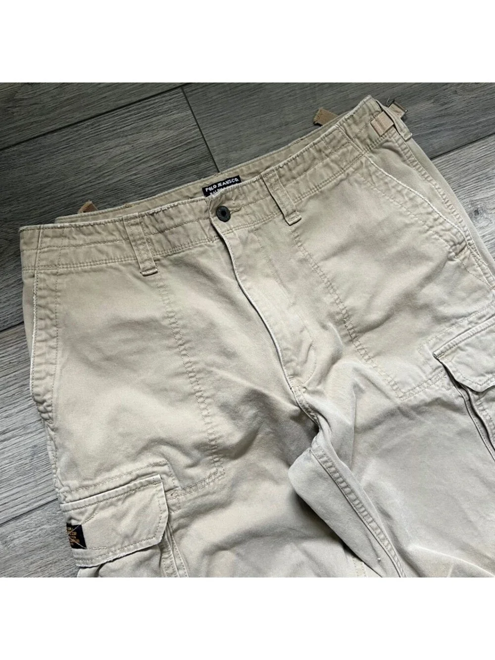 Polo Jeans Co. Ralph Lauren Men's 34x32 Cargo Pants Tan Military Surplus Y2K